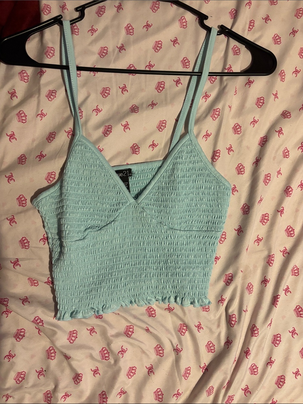 Rue21 Light Blue Smocked Cropped Cami